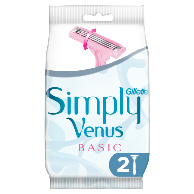 SIMPLY VENUS 2 Бритвы одноразовые для женщин 2 шт