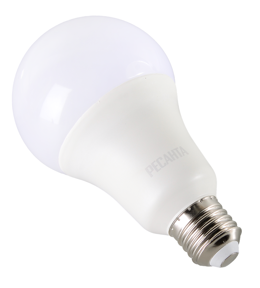 Лампа светодиодная LL-R-A80-20W-230-6K-E27 (груша, 20Вт, холод., Е27) Ресанта 76/1/76