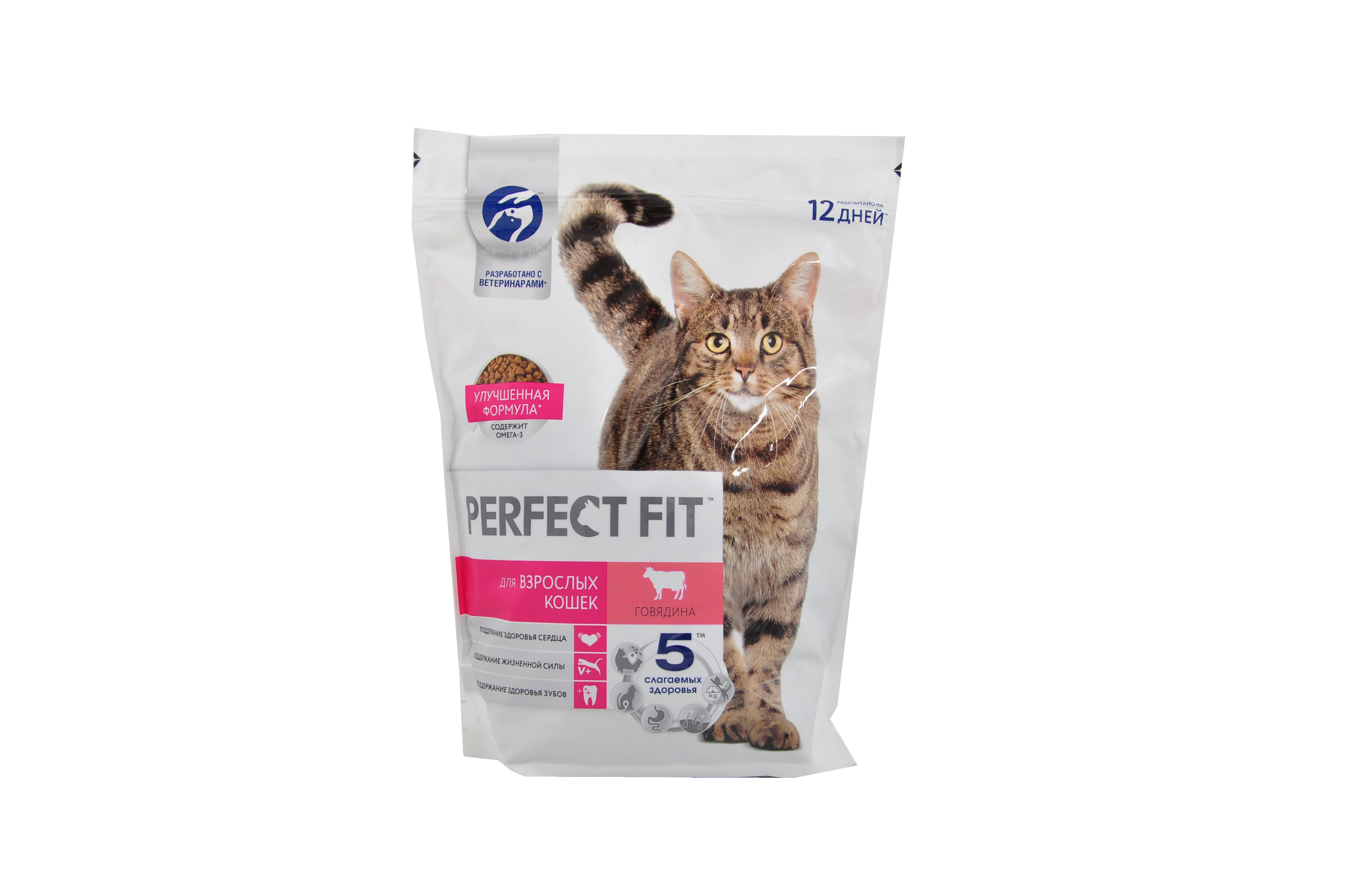 Сухой корм для кошек Perfect Fit с говядиной, 650 г