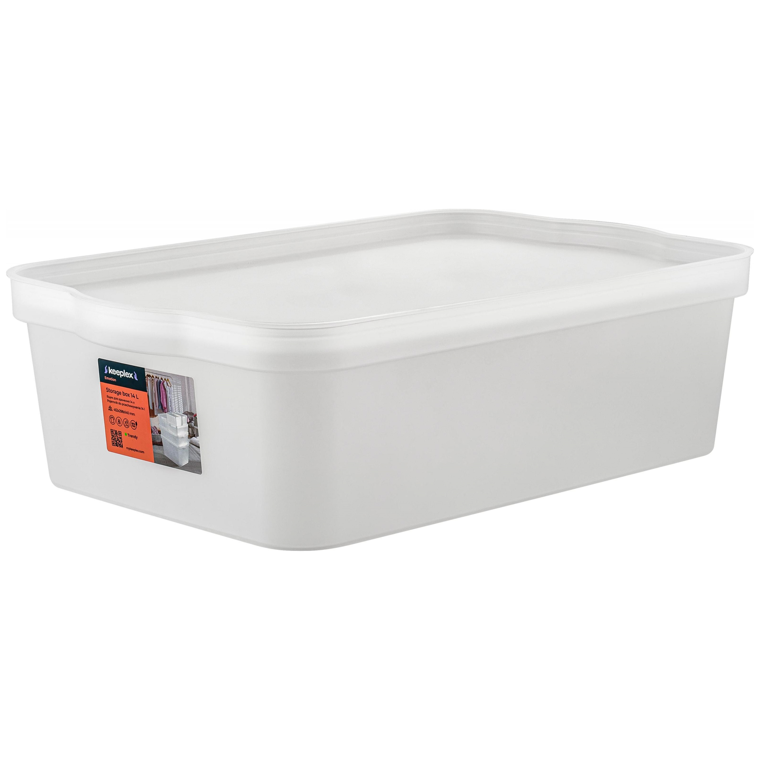 Ящик для хранения Keeplex Trendy, 14 л, 45.2х29.8х14 см, матовый кристалл