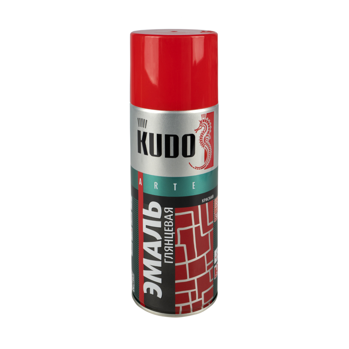 Аэрозольная алкидная краска Kudo KU-1003, 520 мл, RAL 3020, красная