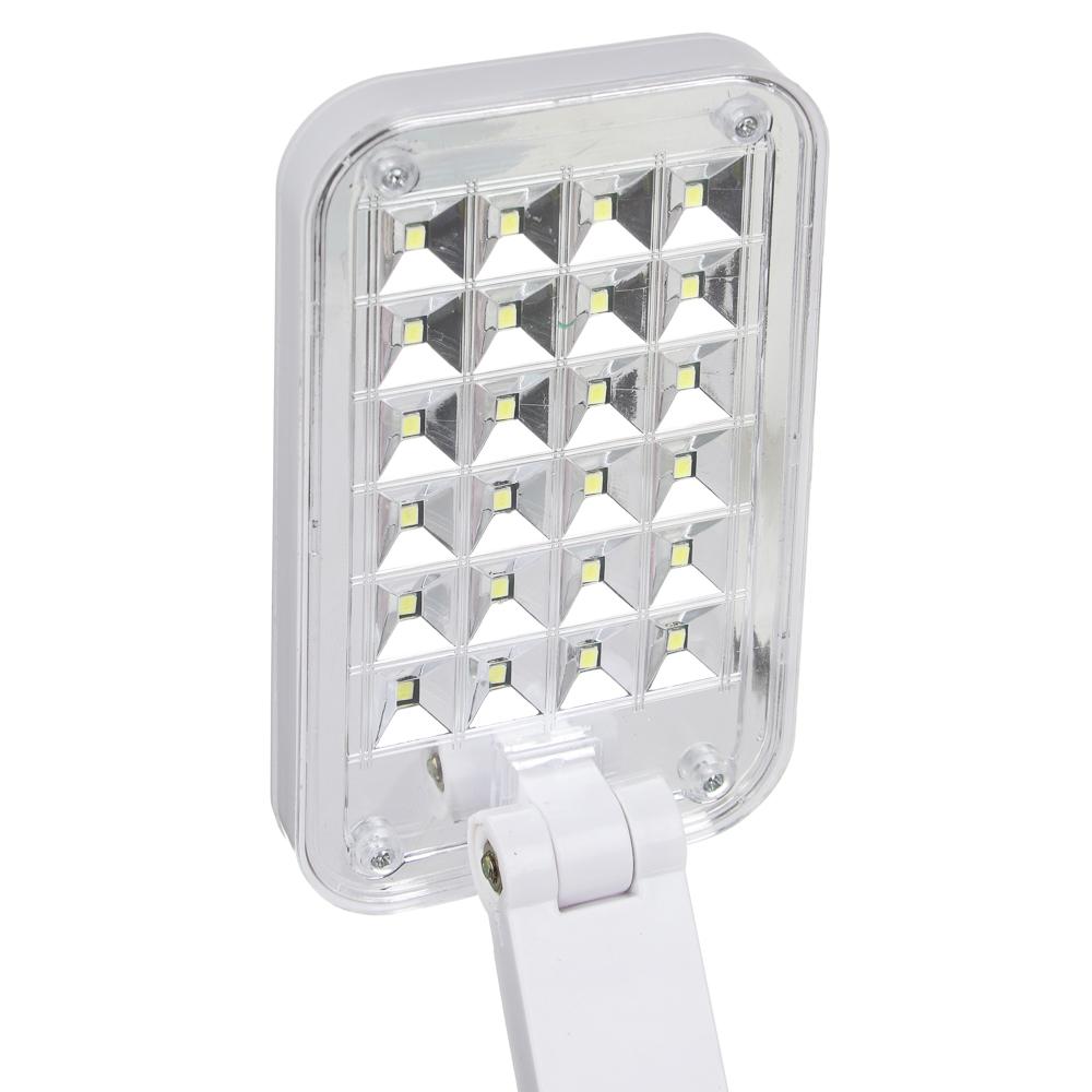 Лампа настольная складная FORZA 24LED, аккум.1200мАч, кабель USB 1м, 1500Lux, белая, пластик