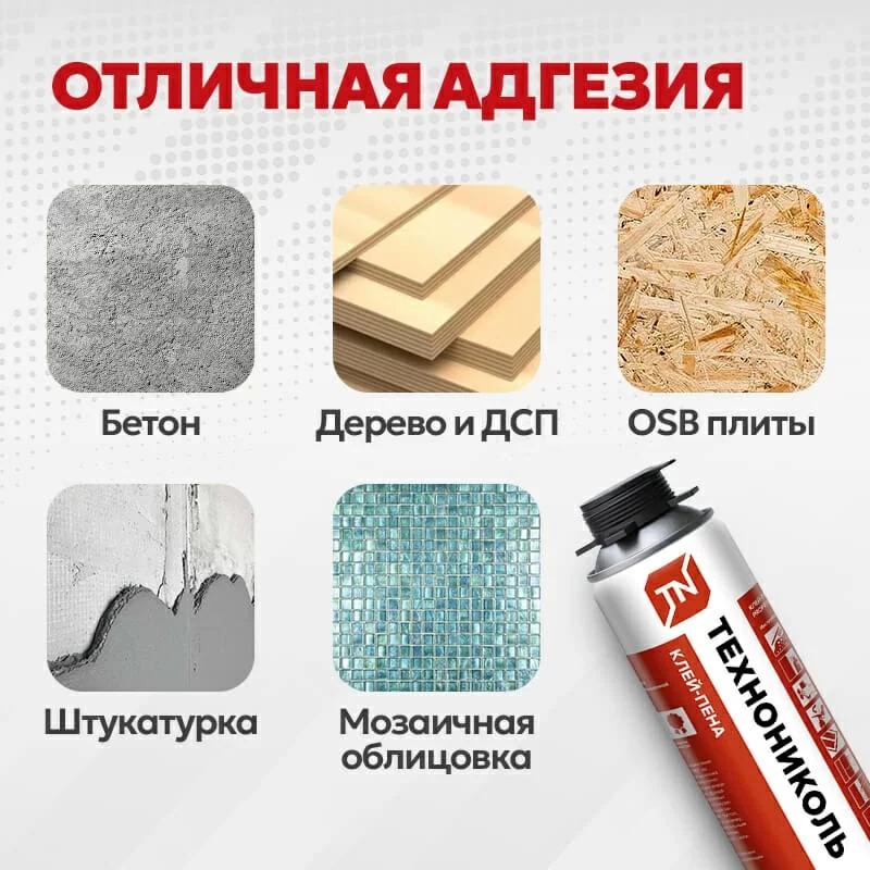 Клей-пена ТЕХНОНИКОЛЬ 500 PROFESSIONAL универсальный, 740 гр.