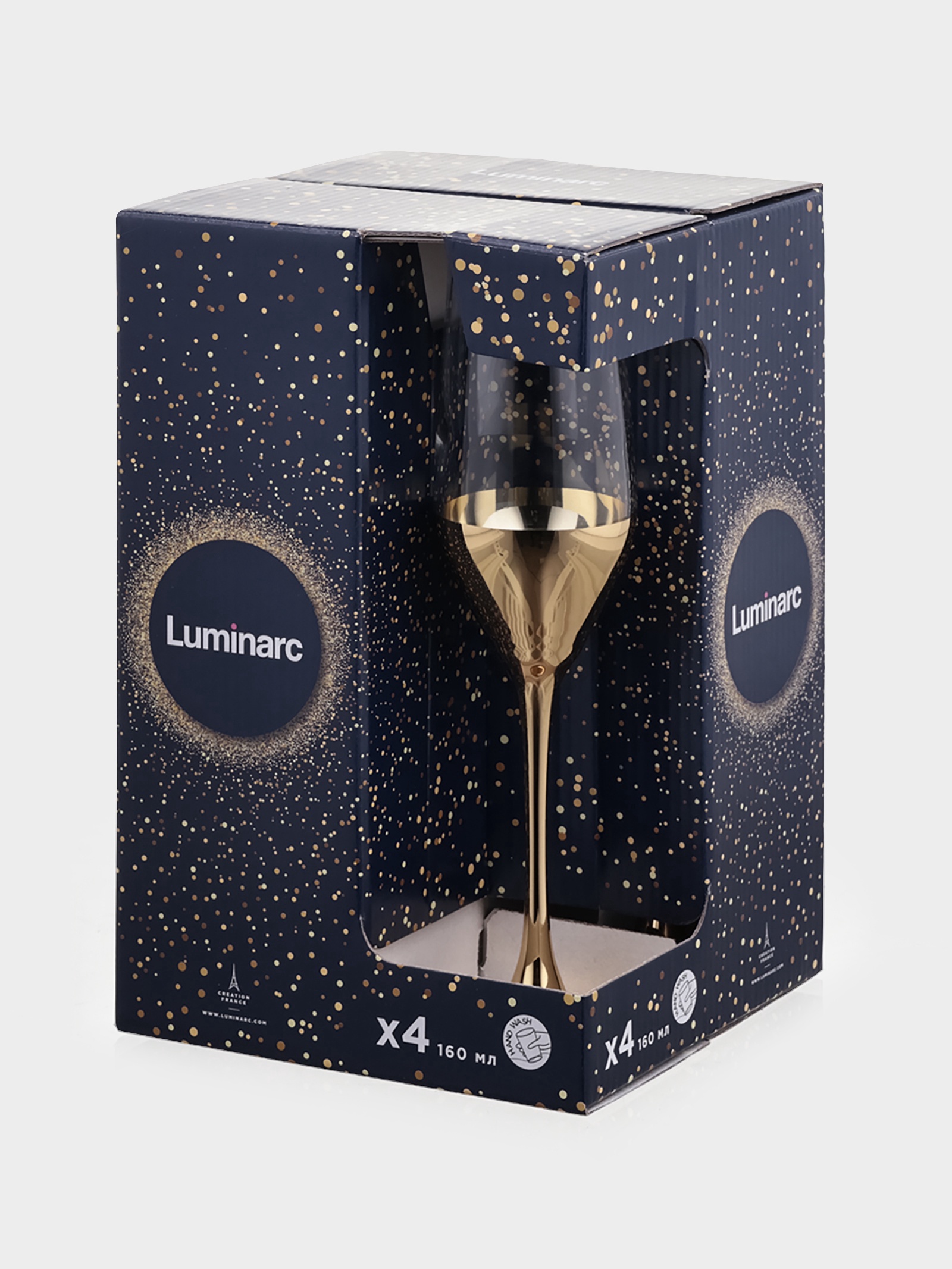 Набор бокалов для шампанского LUMINARC Электрическое золото 160мл 4шт