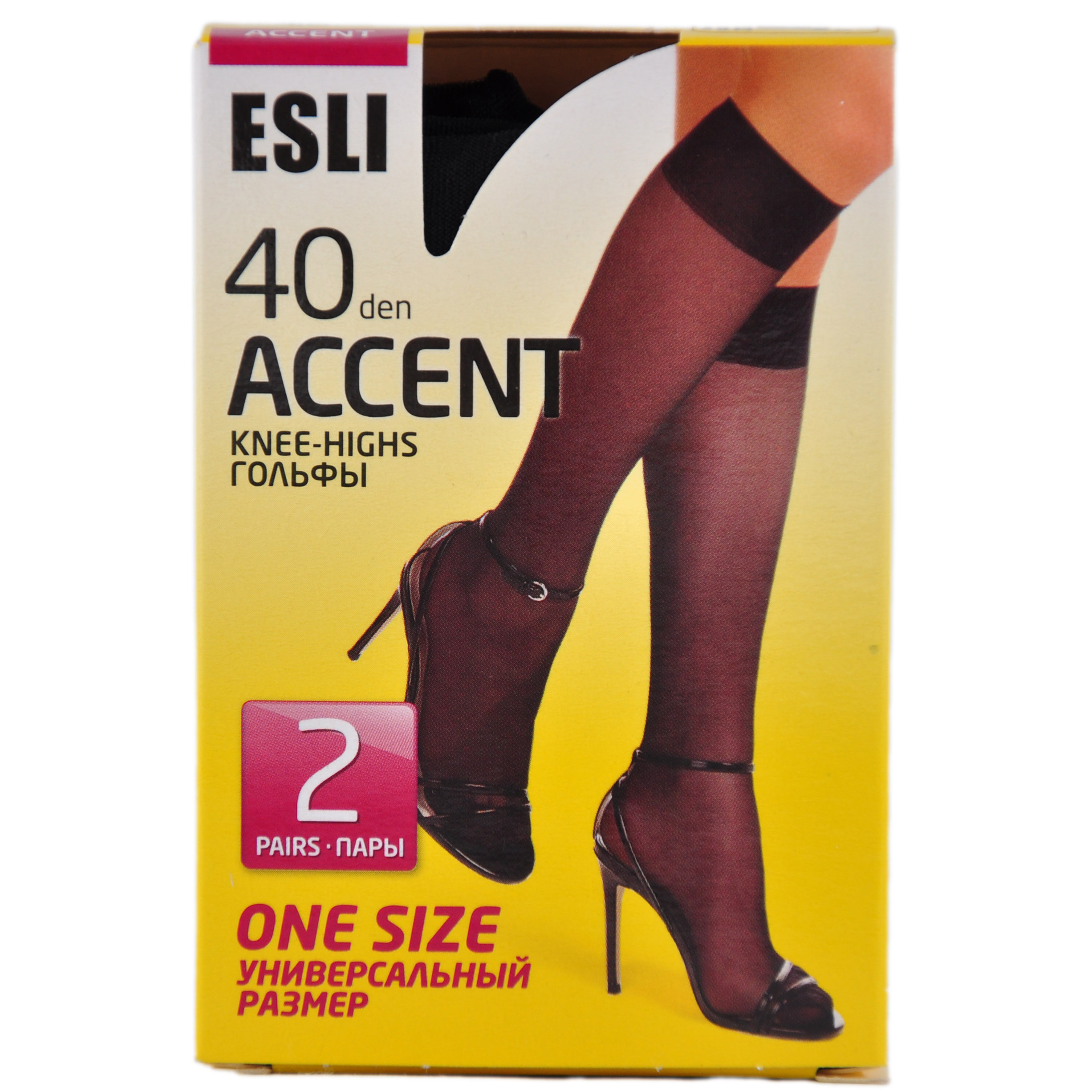 Гольфы жен. E ACCENT 40 (2 пары) нов.упак., р.23-25, nero