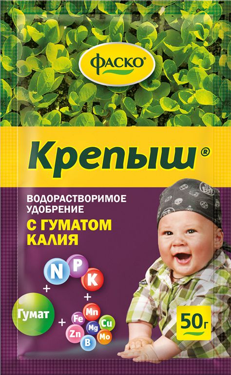 Удобрение  "Крепыш" , 50гр  органоминерал. д/рассады водораствор. с гуматом Фаско  