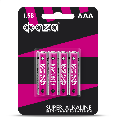 Батарейка алкалиновая AAA/LR03 1.5В Super Alkaline BL-4 (уп.4шт) ФАZА
