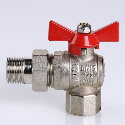 Кран шаровой Valtec BASE угловой с полусгоном 3/4" вн.-нар.