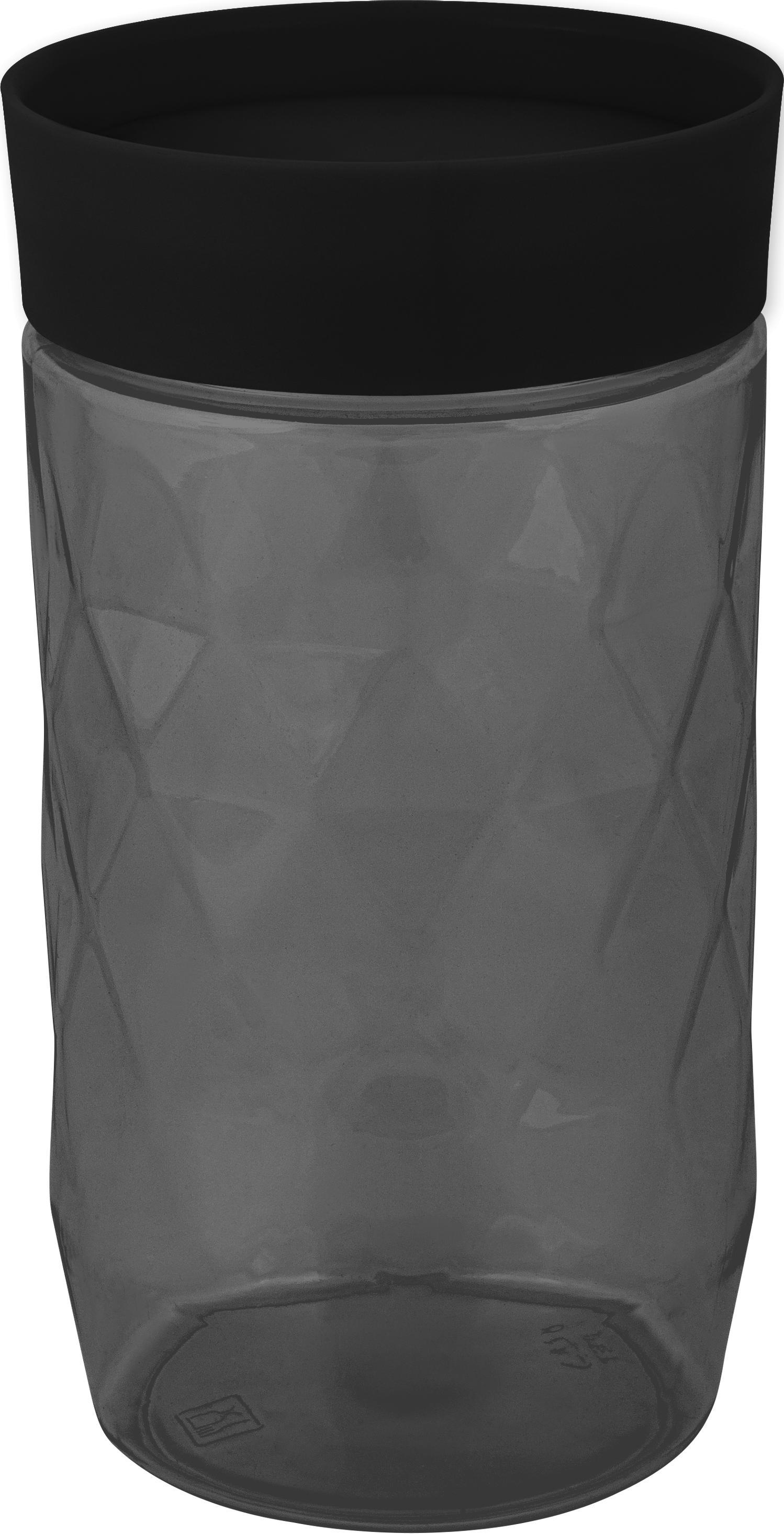 Банка для сыпучих продуктов Plast Team BLACK 1л круглая