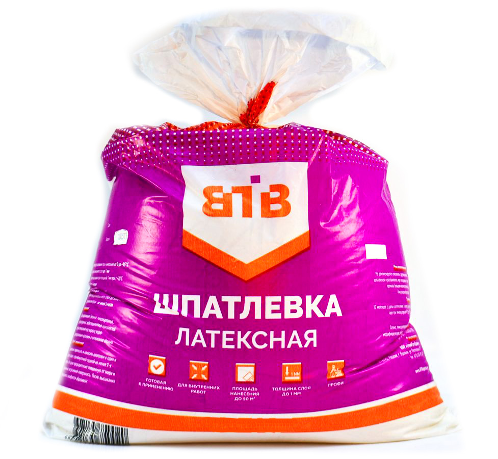Шпатлевка ВТВ латексная, 5 кг, пакет