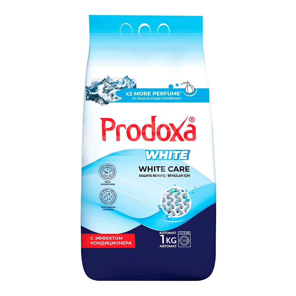 Стиральный порошок PRODOXA автомат для белого белья, с эффектом кондиционера, 1 кг