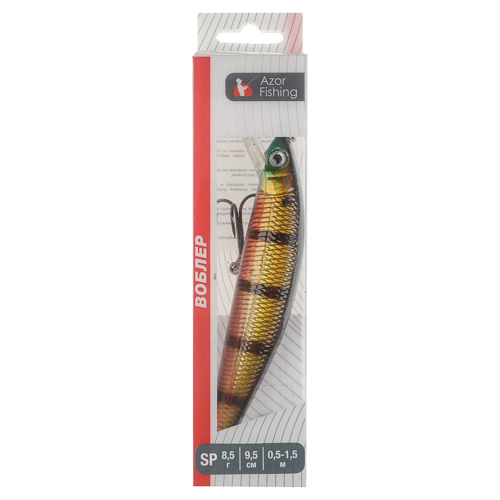 Воблер "Фэт Минноу" AZOR FISHING, SS, 8,5 гр, 95мм, 0,5-1,5м, 5 цветов