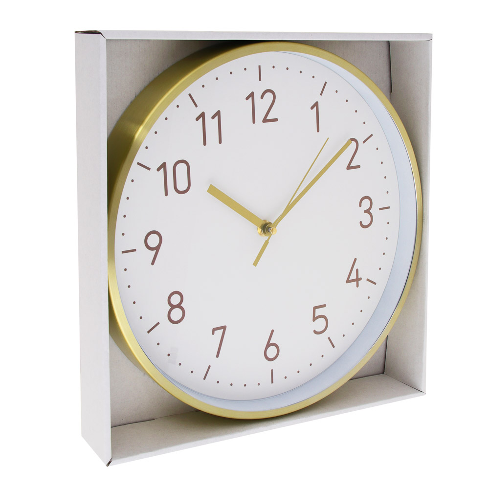 Часы настенные круглые LADECOR CHRONO, металл, d30 см, 1xAA, цвет белый