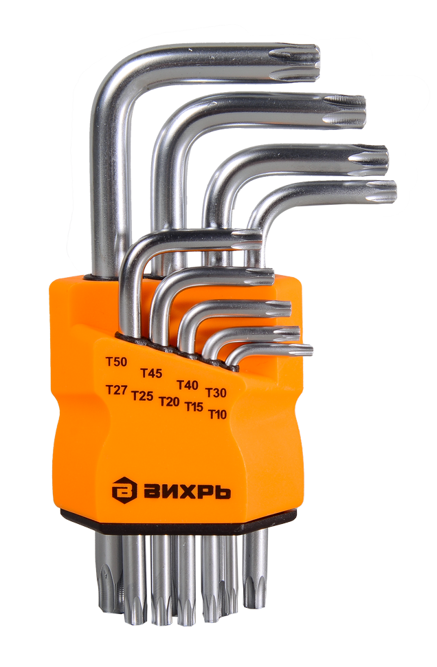 Набор ключей имбусовых Torx, 9 шт, T10-T50 Вихрь 73/6/5/12