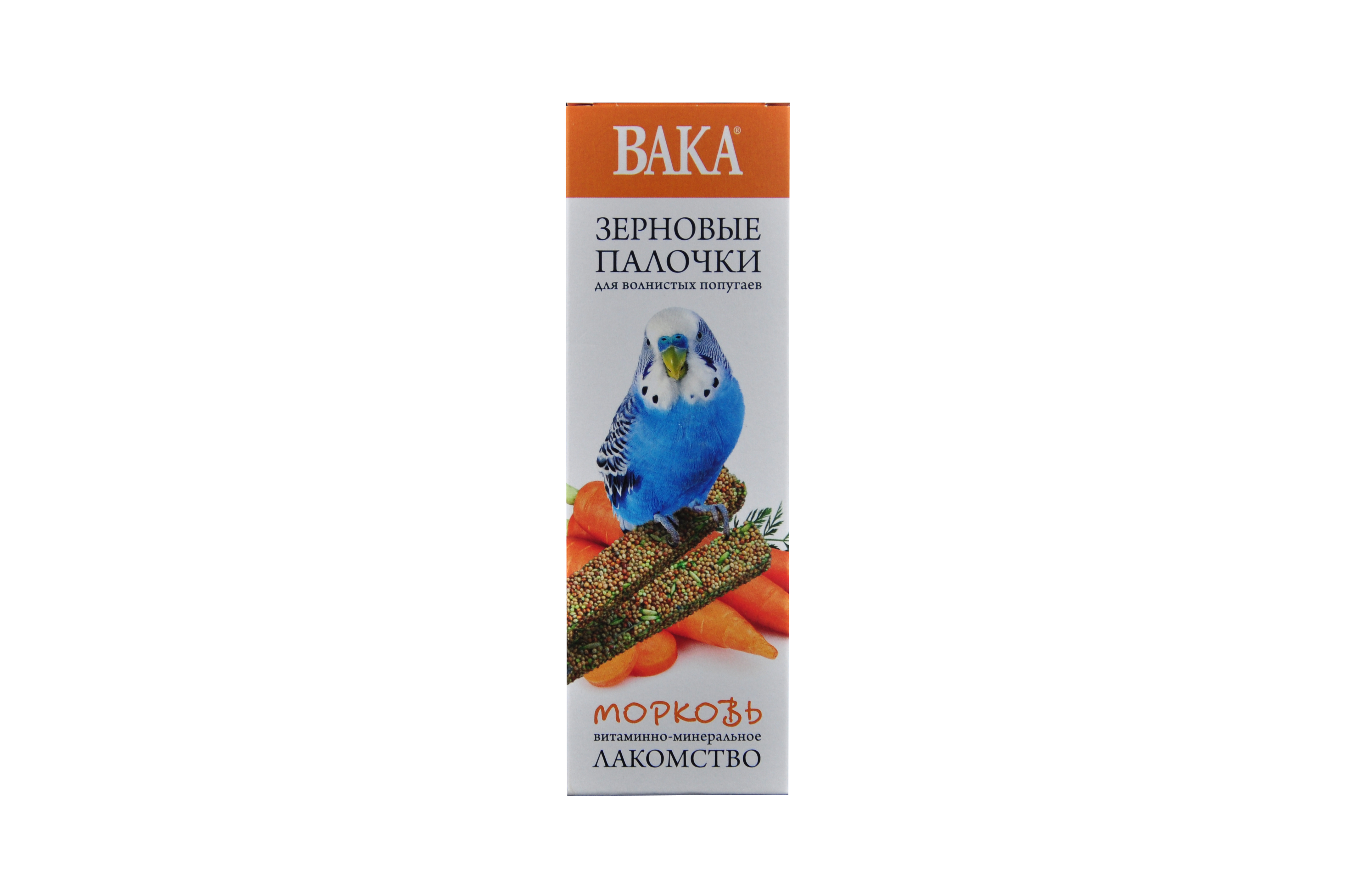 Зерновые палочки ВАКА для волнистых попугаев МОРКОВЬ, 2 шт