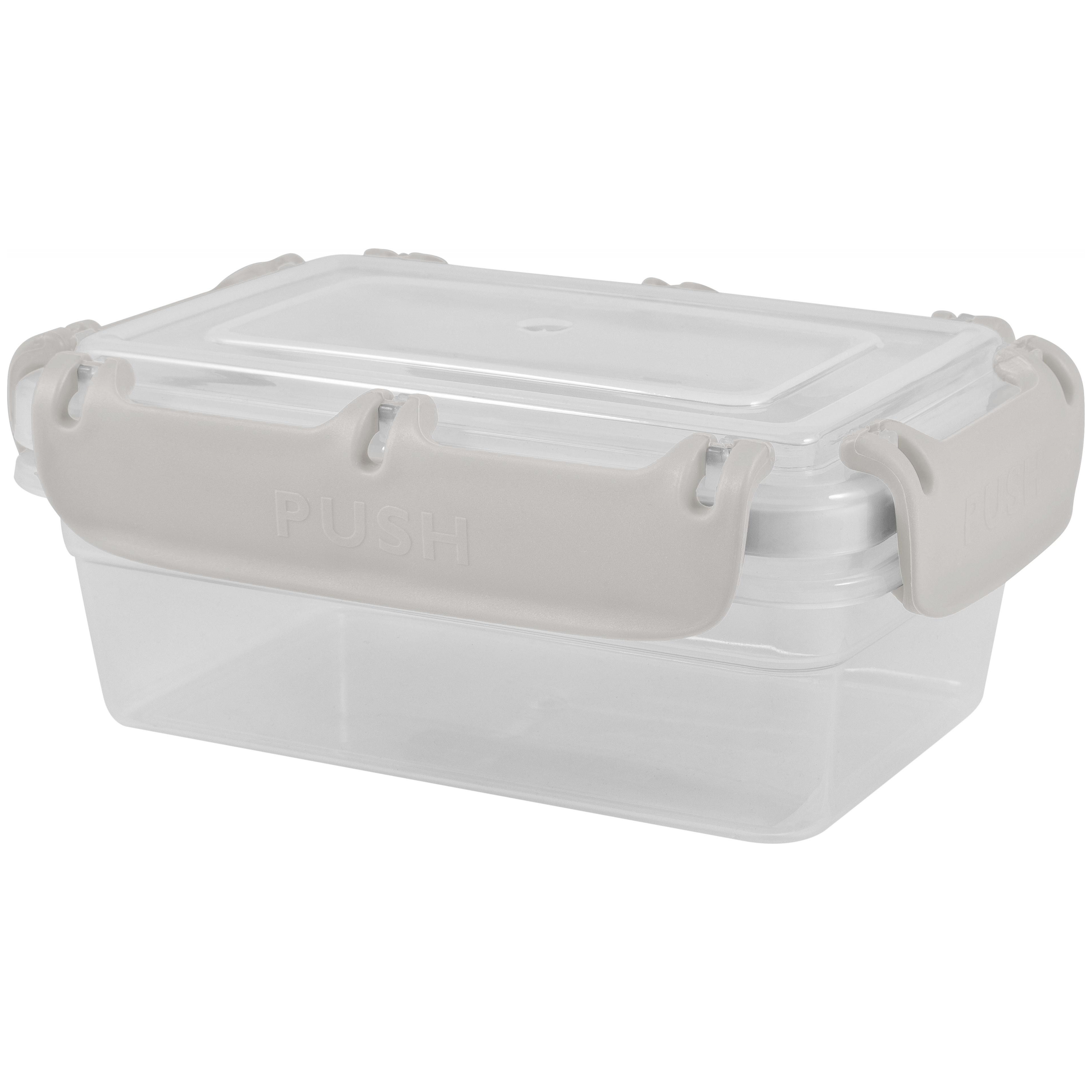 Контейнер герметичный для продуктов Plast Team BERGEN, с защелками, 0.4 л, пепельный жемчуг