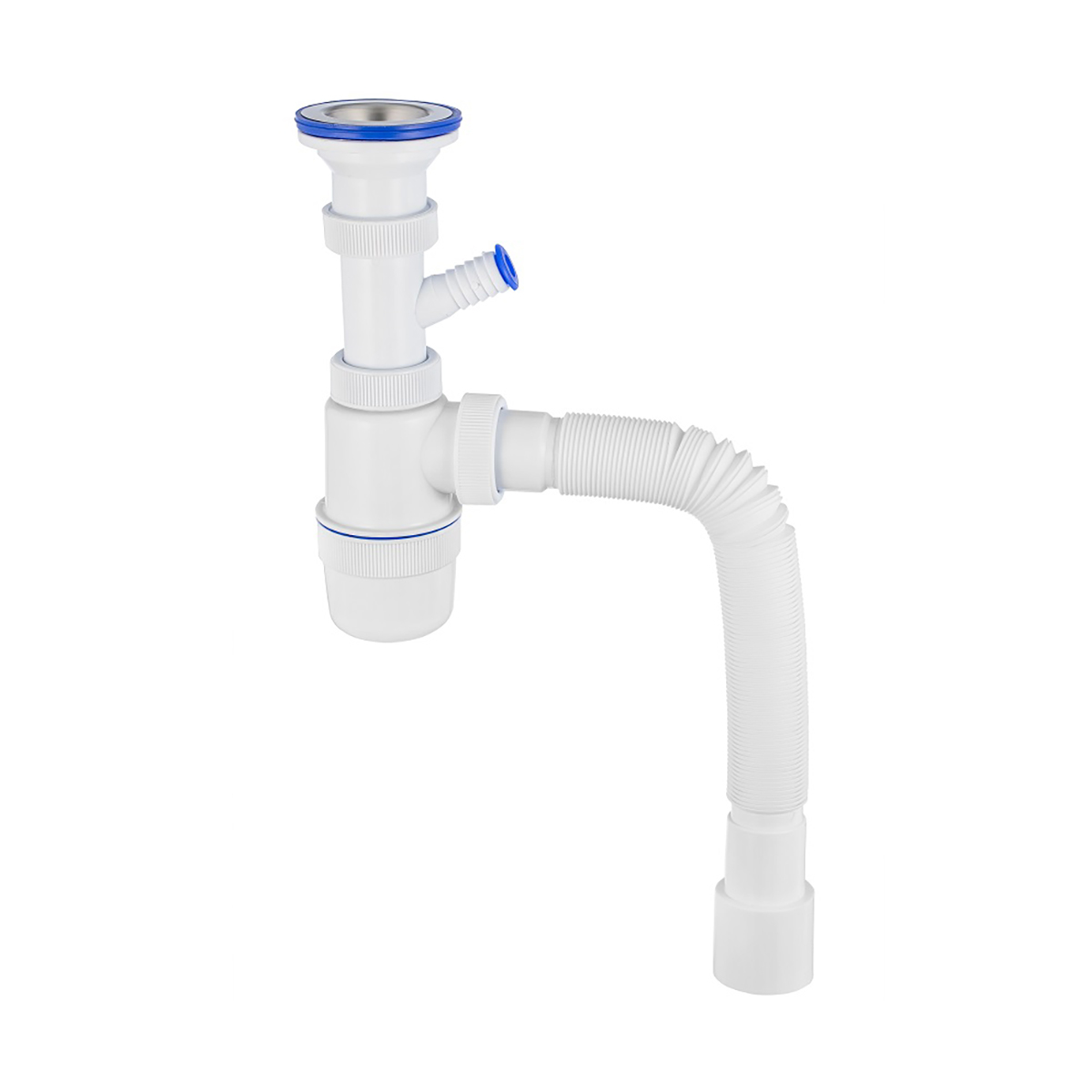 Сифон VIRPlast Элит, 1 1/2" x 40 мм, с отводом, гофротруба 800 мм, 40 x 40/50 мм