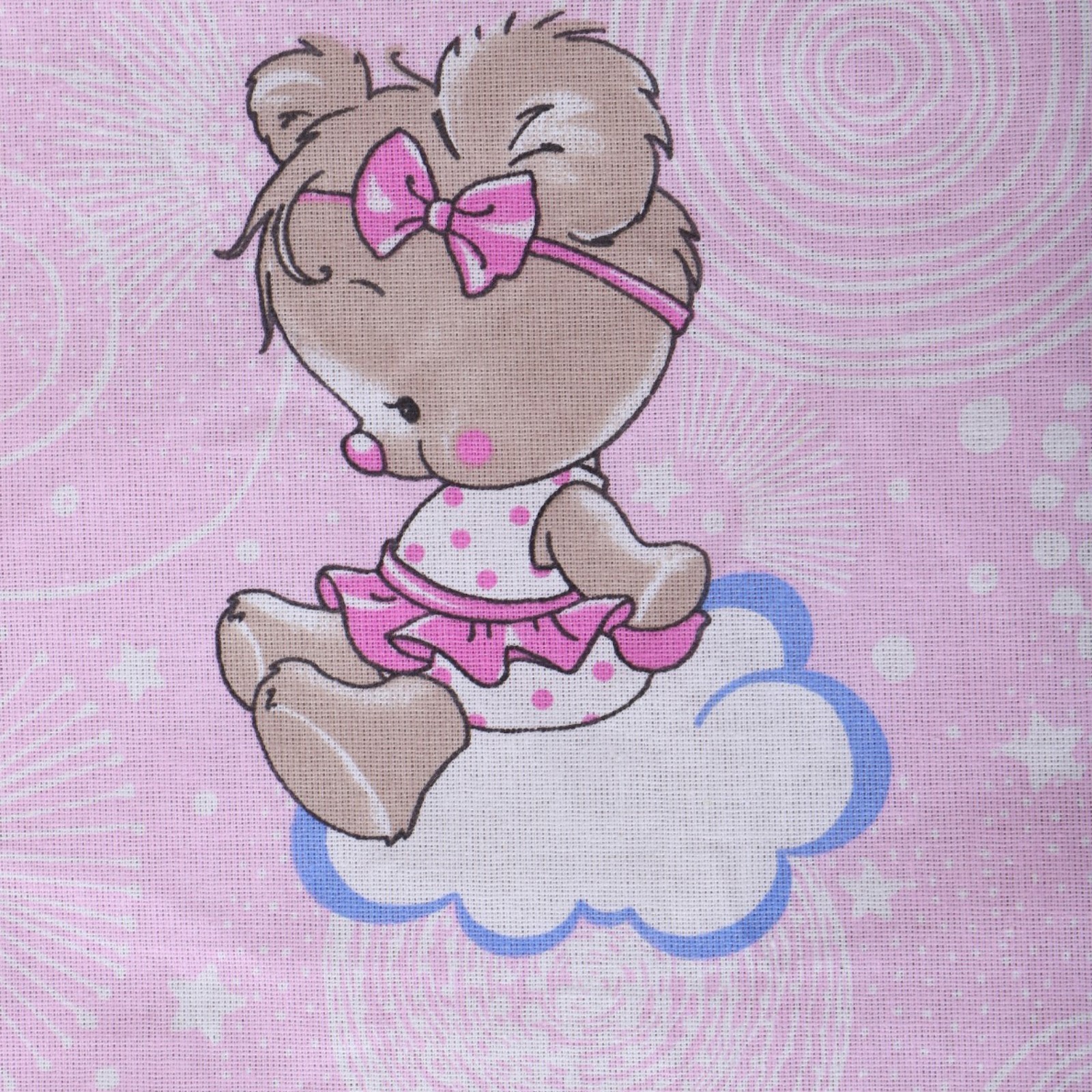 КПБ BABY Мишка на облаках розовый, бязь 142гр/м, ГОСТ, хлопок100%