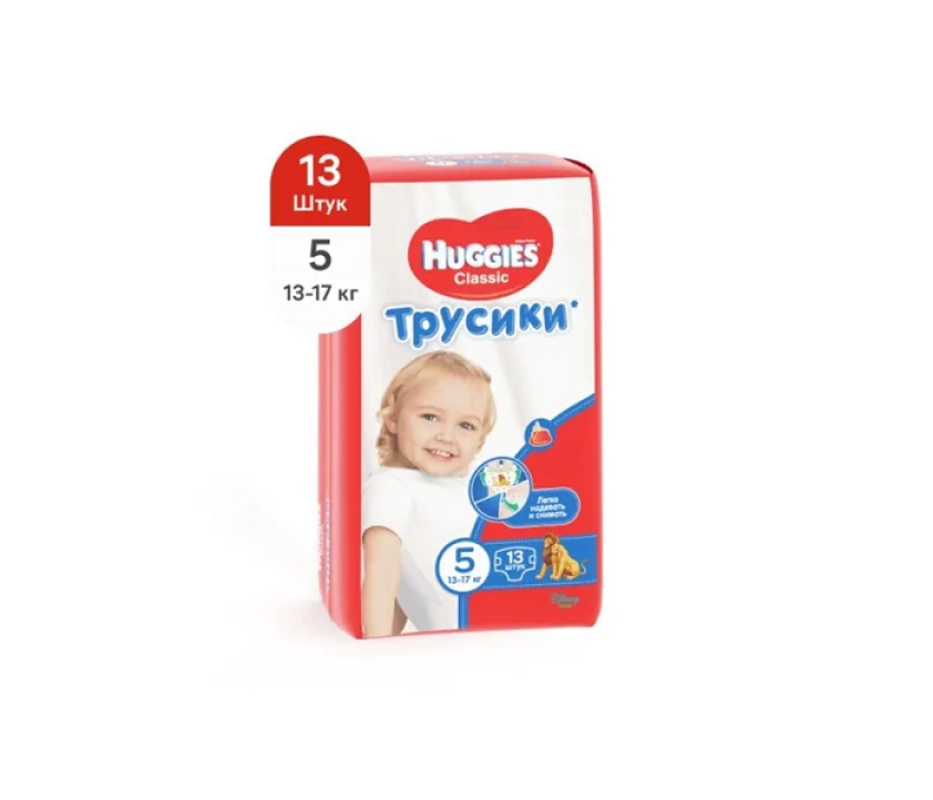 Трусики Huggies Classic 5   13-17 кг, 13 шт