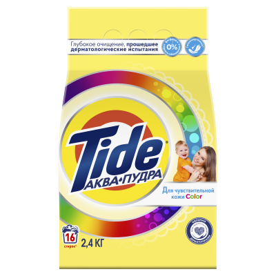 Стиральный порошок автомат TIDE Для чувствительной кожи Color 16 стирок 2.4 кг