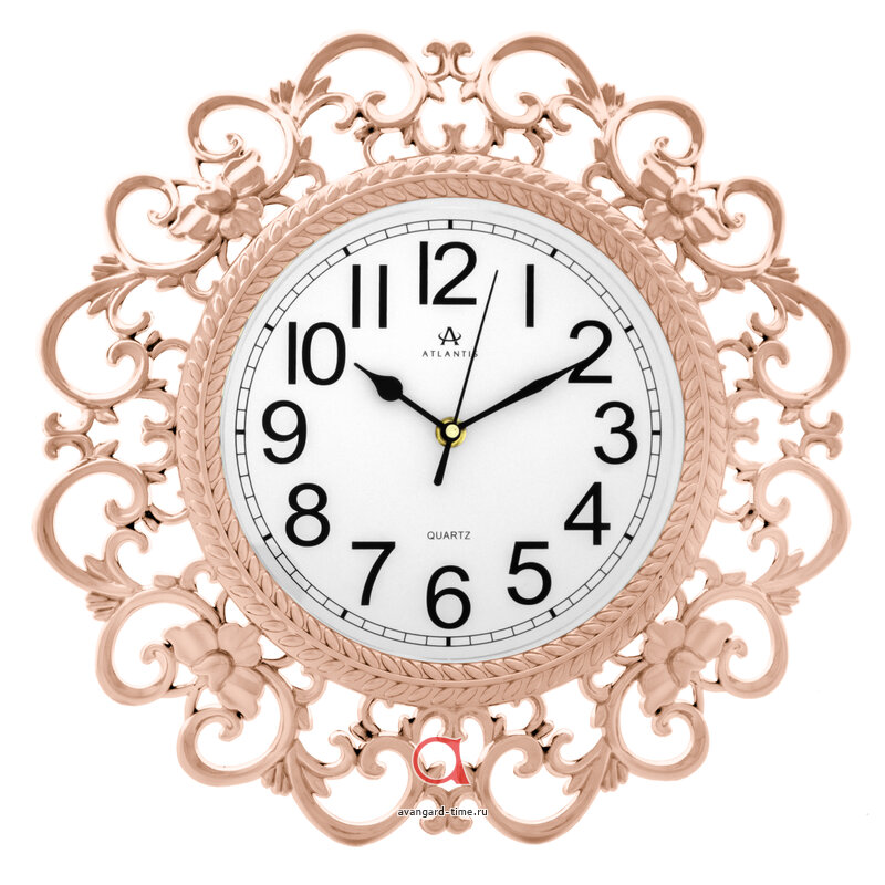 Часы настенные Atlantis rose gold, 380х380х54 мм