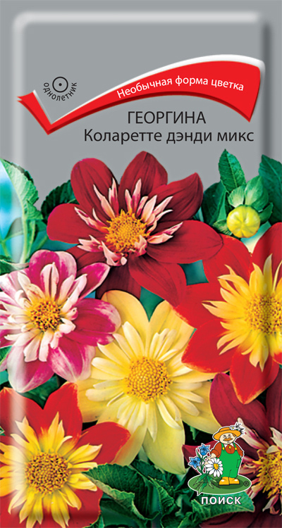 Семена цветов Георгина коларетте Денди микс Поиск, 0,2 г