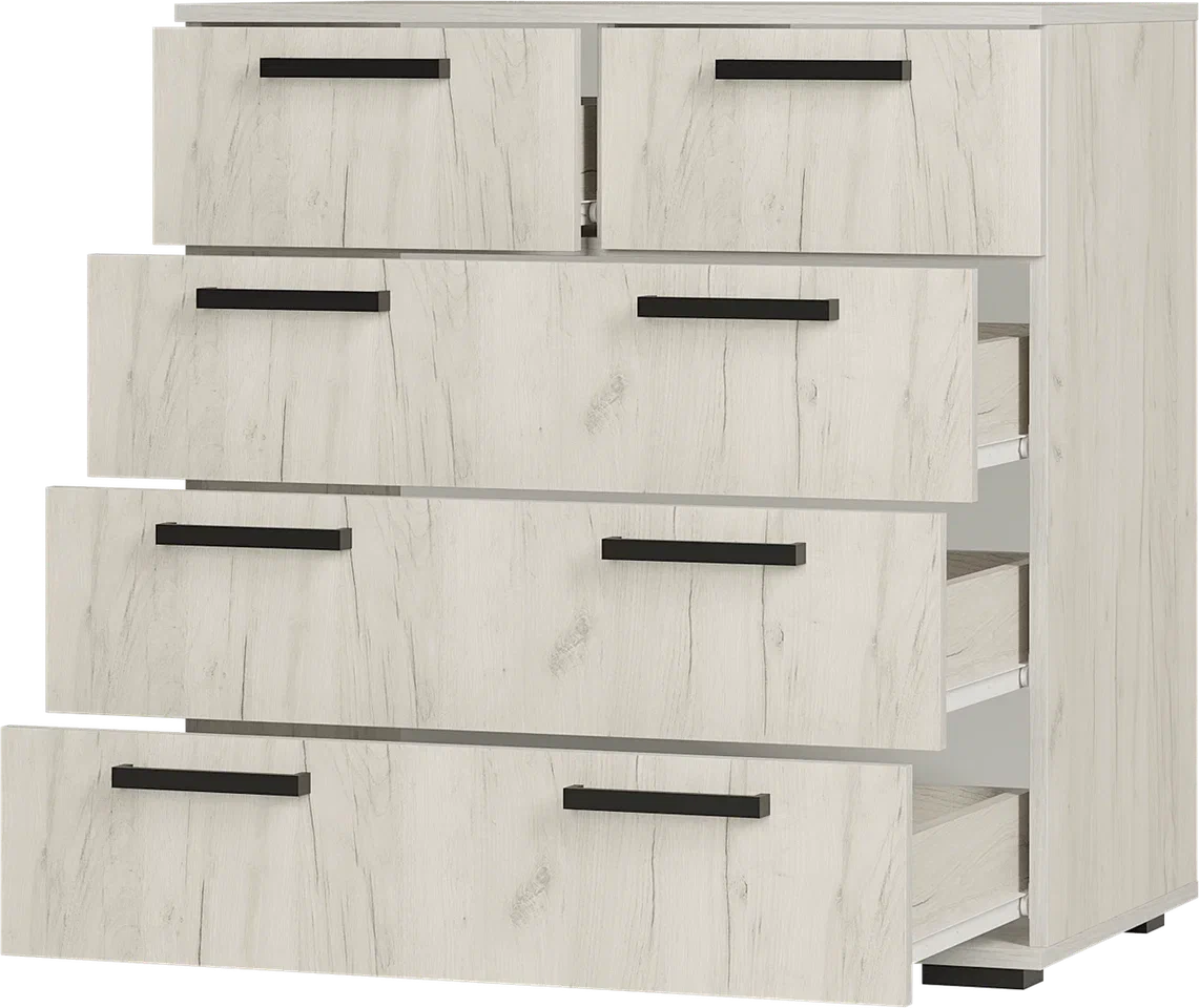 Комод СТАНДАРТ-5 800*828*460 мм, дуб крафт белый