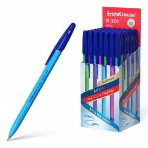 Ручка шарик. Erich Krause R-301\53342 Neon Stick 0,7мм синий стержень