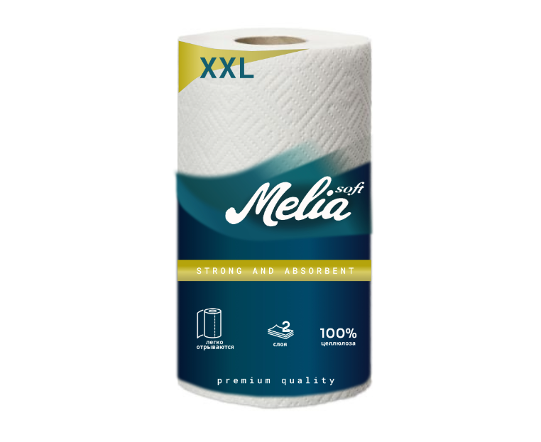 Полотенца бумажные XXL Melia Soft 25м. 2х.сл. 200л. *1/4