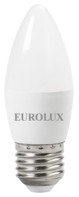 Лампа светодиодная LL-Е-С37-6W-230-2,7K-E27 (свеча, 6Вт, тепл., Е14) Eurolux 76/2/9