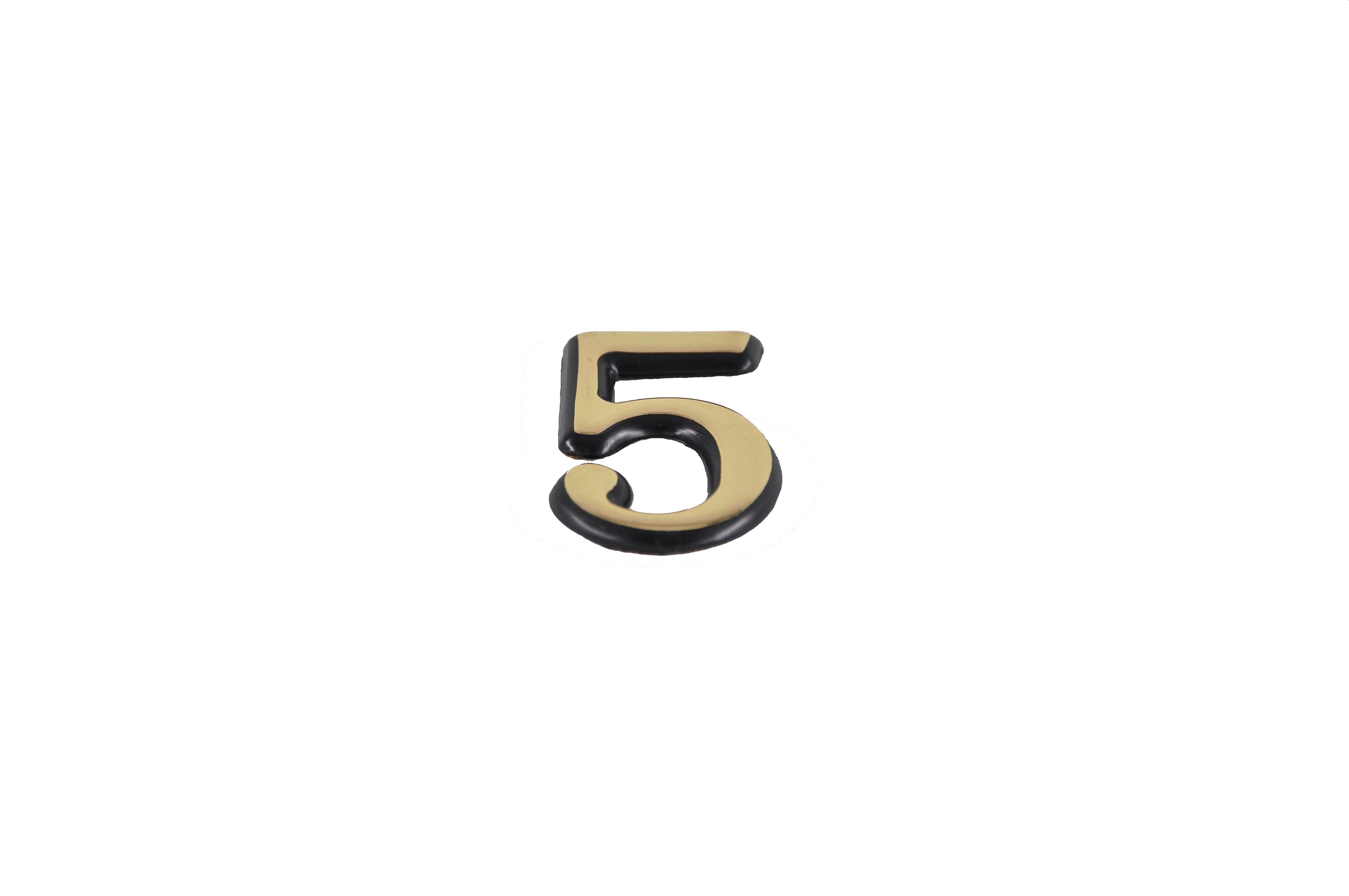 Цифра дверная АЛЛЮР пластик "5" золото 