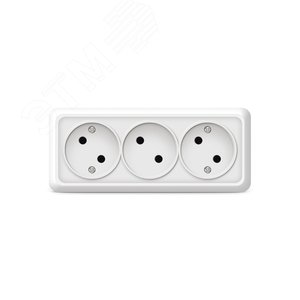Розетка 3-м ОП Олимп 16А IP20 без заземл. бел. UNIVersal 1160
