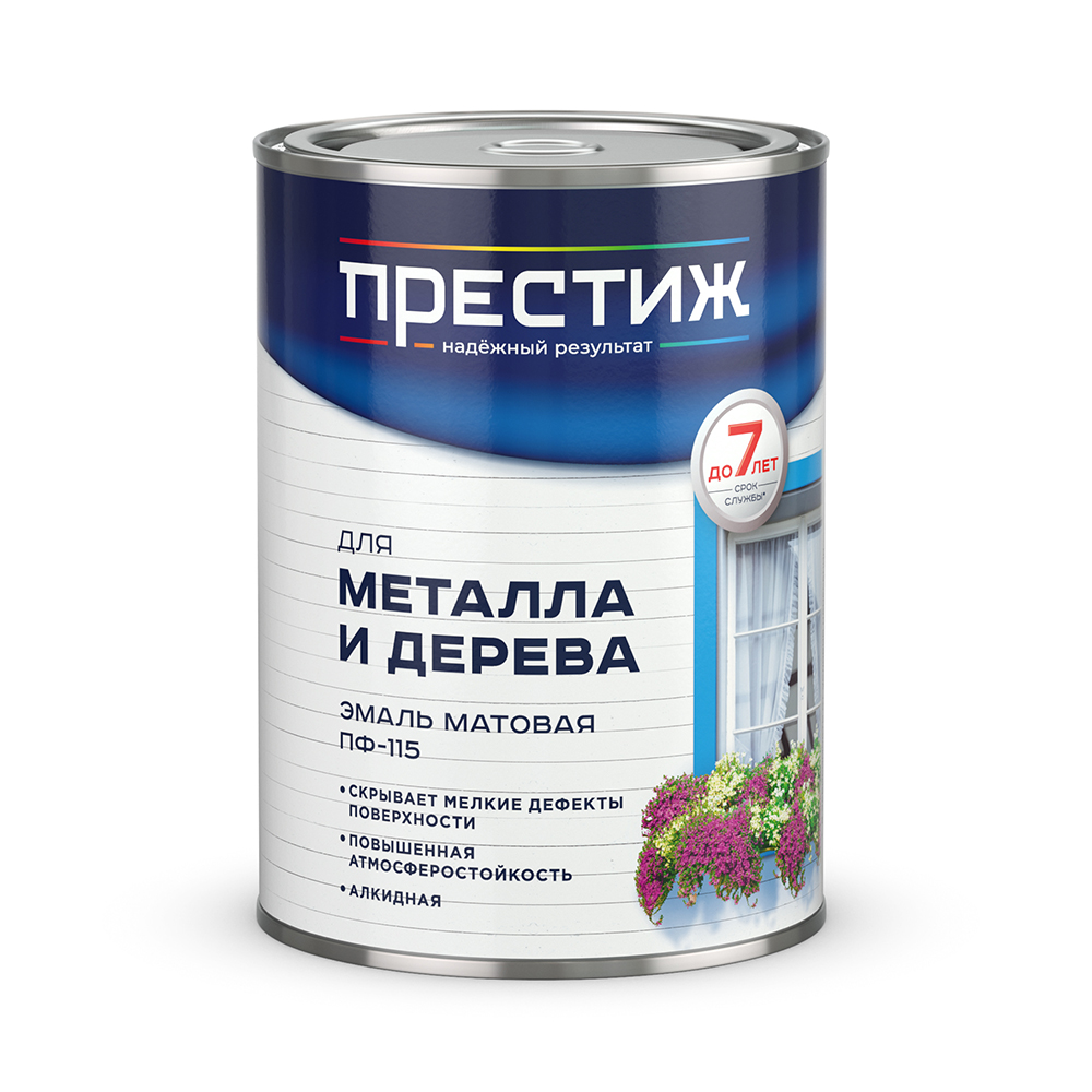 маль ПФ-115 Престиж, алкидная, матовая, 0,9 кг, белая