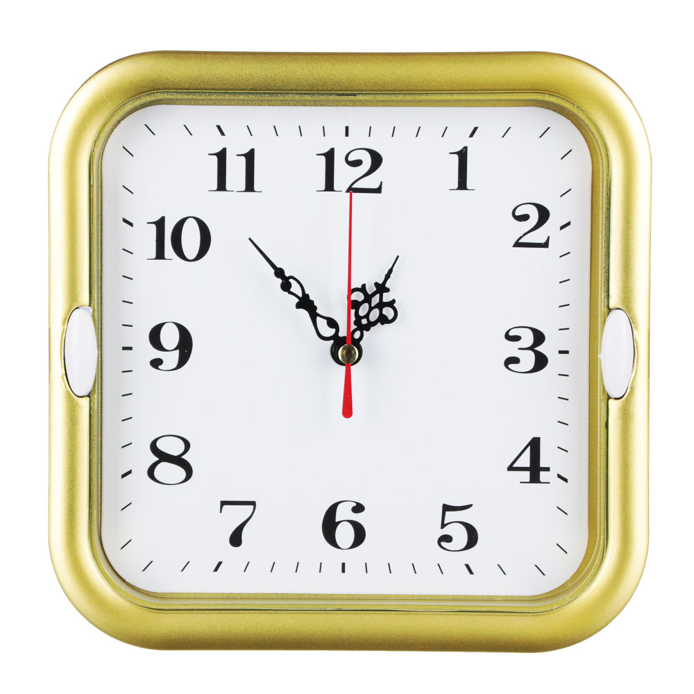 Часы настенные квадратные LADECOR CHRONO, 18,5 см, пластик, стекло, 1хАА, 4 цвета