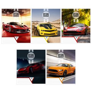 Тетрадь 18 линия, клетка 9167/5 Стильные авто