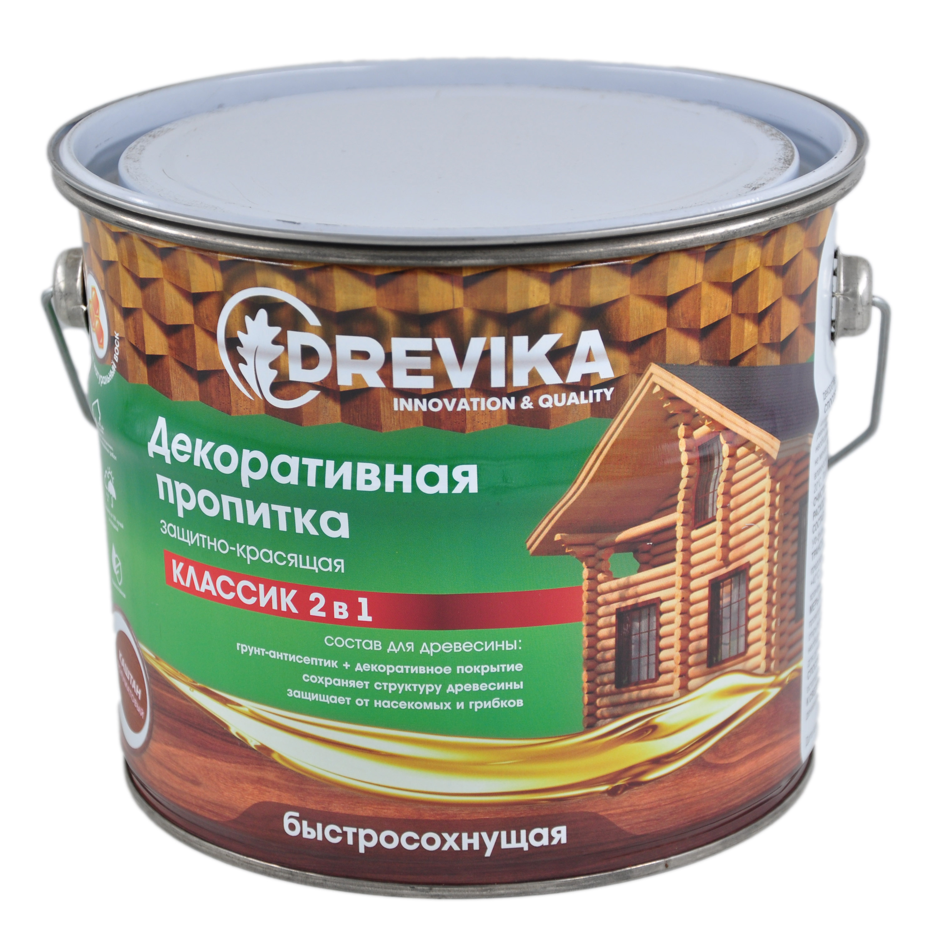 Декоративная пропитка DREVIKA 2в1 Классик тик 2,7 л