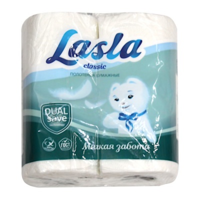 Полотенца бумажные Lasla "Classic" 2 рул.*12м 2 слоя