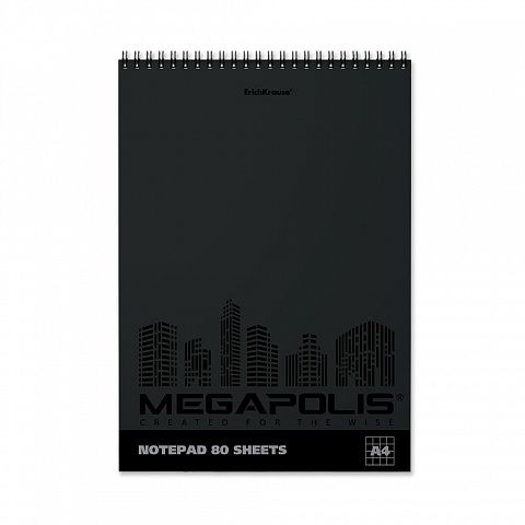 Блокнот А4 гребен, 80 листов, ErichKrause® MEGAPOLIS®