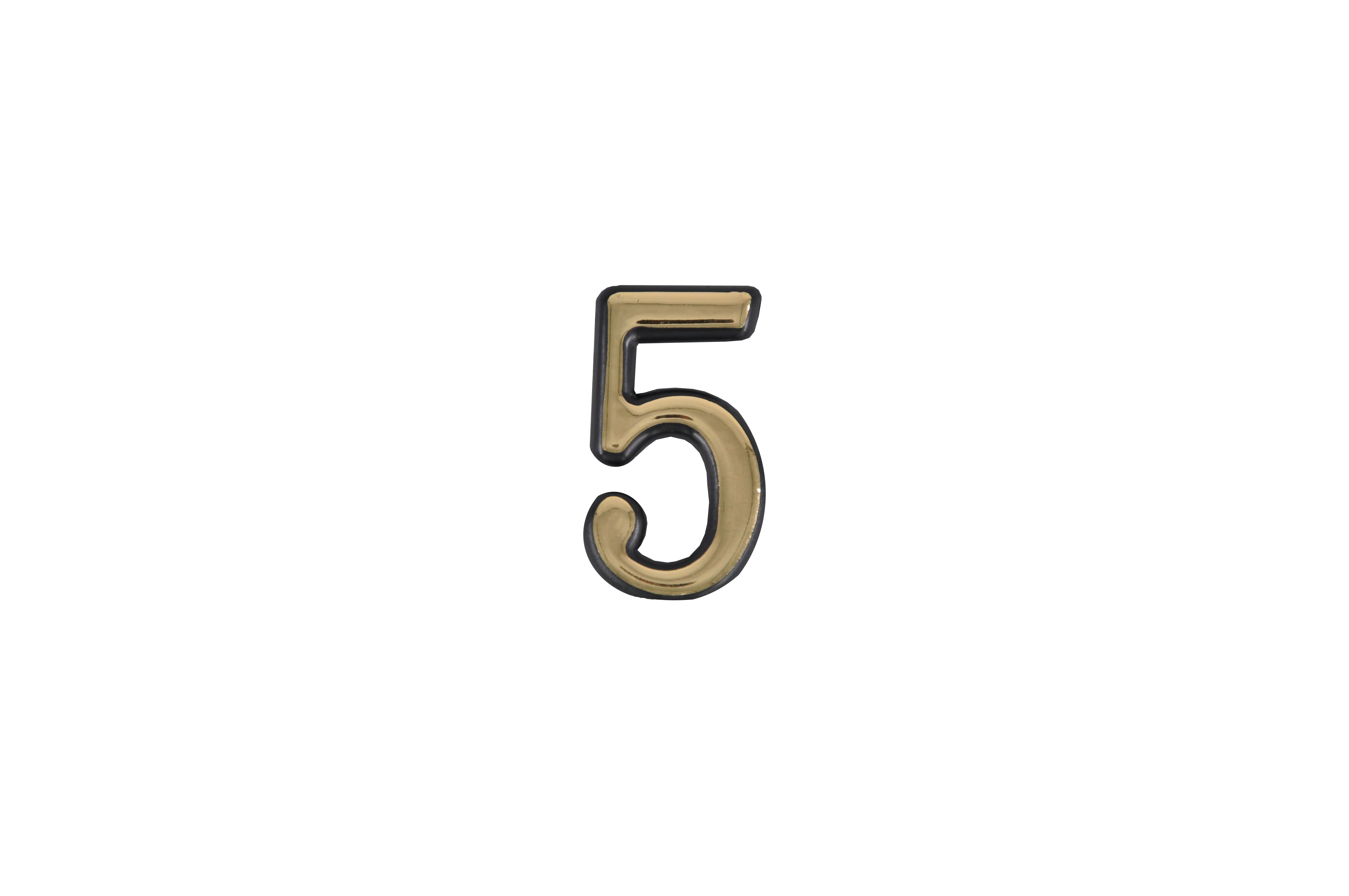 Цифра дверная АЛЛЮР пластик "5" золото 