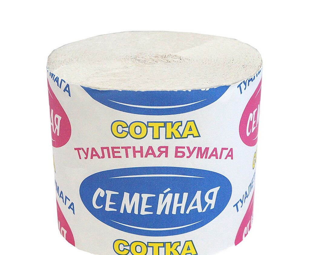 Бумага туалетная однорул. Семейная сотка 70 м. без втулки *36