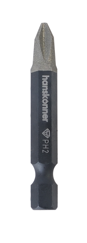 Биты PH2x50мм, сталь S2, Diamond, 2шт,Hanskonner