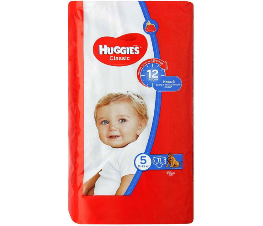 Подгузники Huggies Classic 5  11-25 кг, 11шт