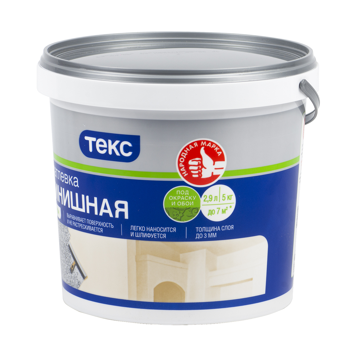 Шпатлевка латексная финишная Текс Профи, белая, 5 кг