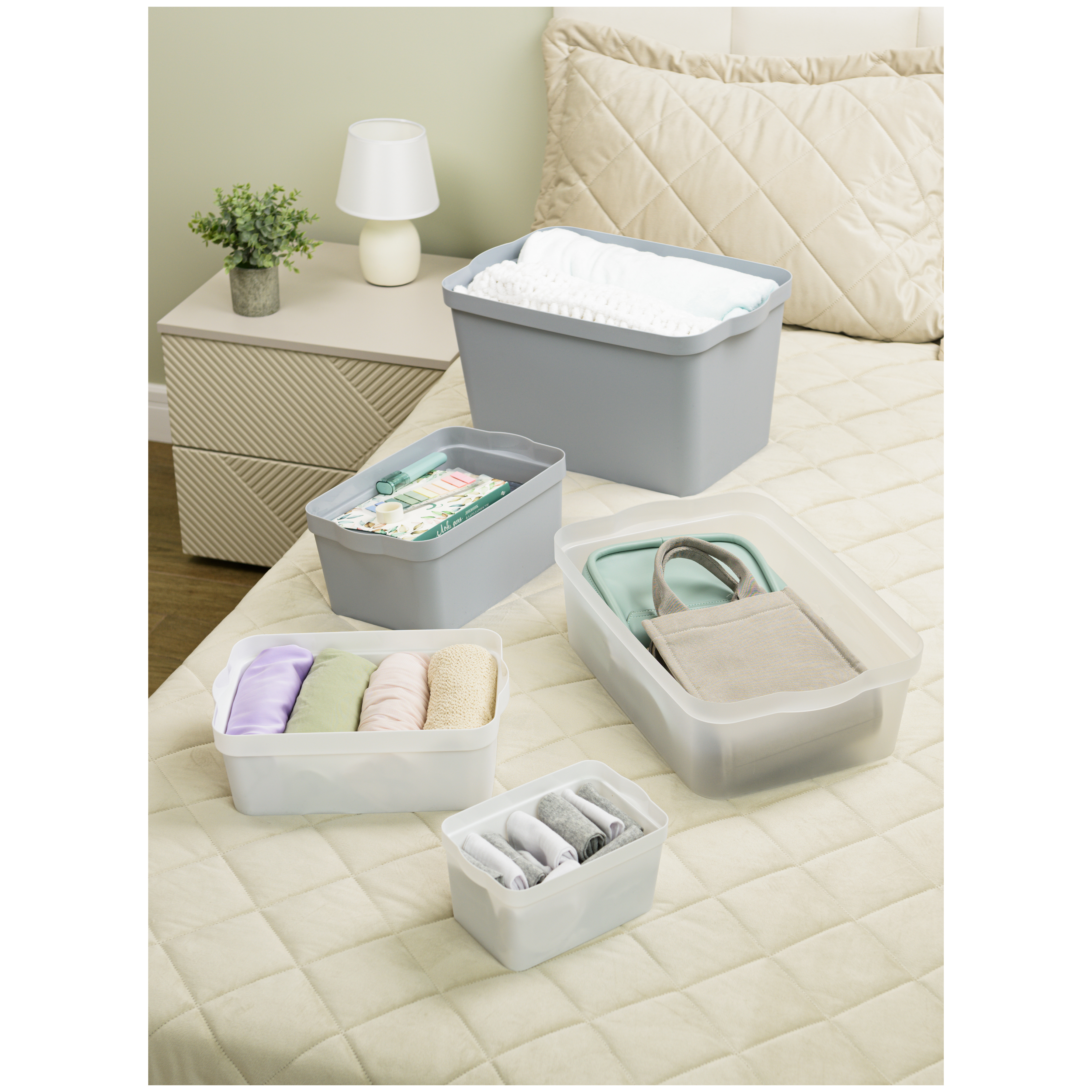 Ящик для хранения Keeplex Trendy, 6 л, 32х21.1х11 см, матовый кристалл