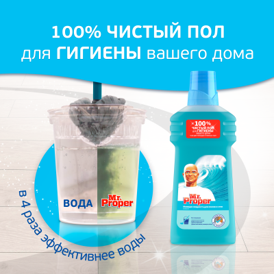 MR PROPER Моющая жидкость для полов и стен Океан 500мл