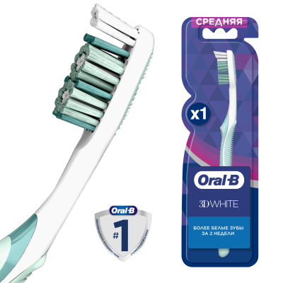 ORAL_B Зубная щетка 3D White Whitening 40 средняя 1 шт