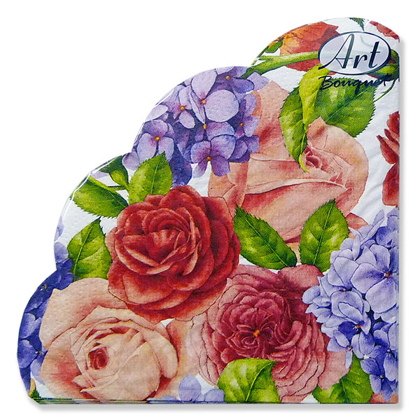 салфетки бумажные 32см 3сл 12шт Прекрасные цветы Art Bouquet Rondo