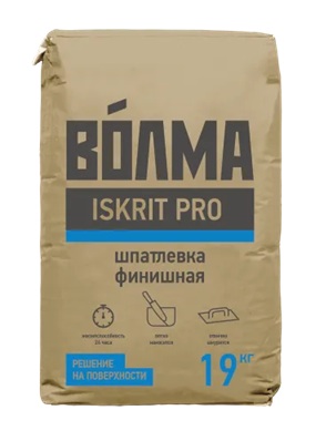 Смесь сухая шпаклевочная финишная "ВОЛМА-ISKRIT PRO", 19 кг
