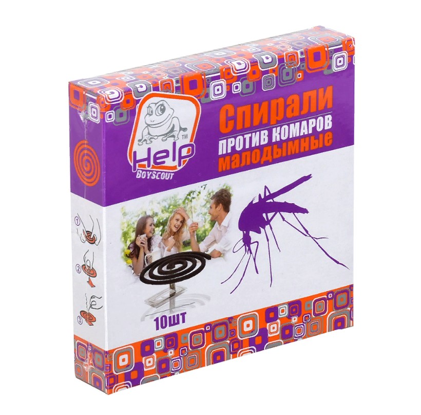 Спирали от комаров, малодымные, 10 шт, Help