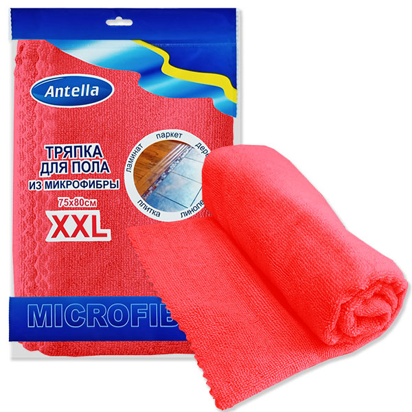 тряпка из микрофибры для пола 75*80см XXL КРАСНАЯ Антелла